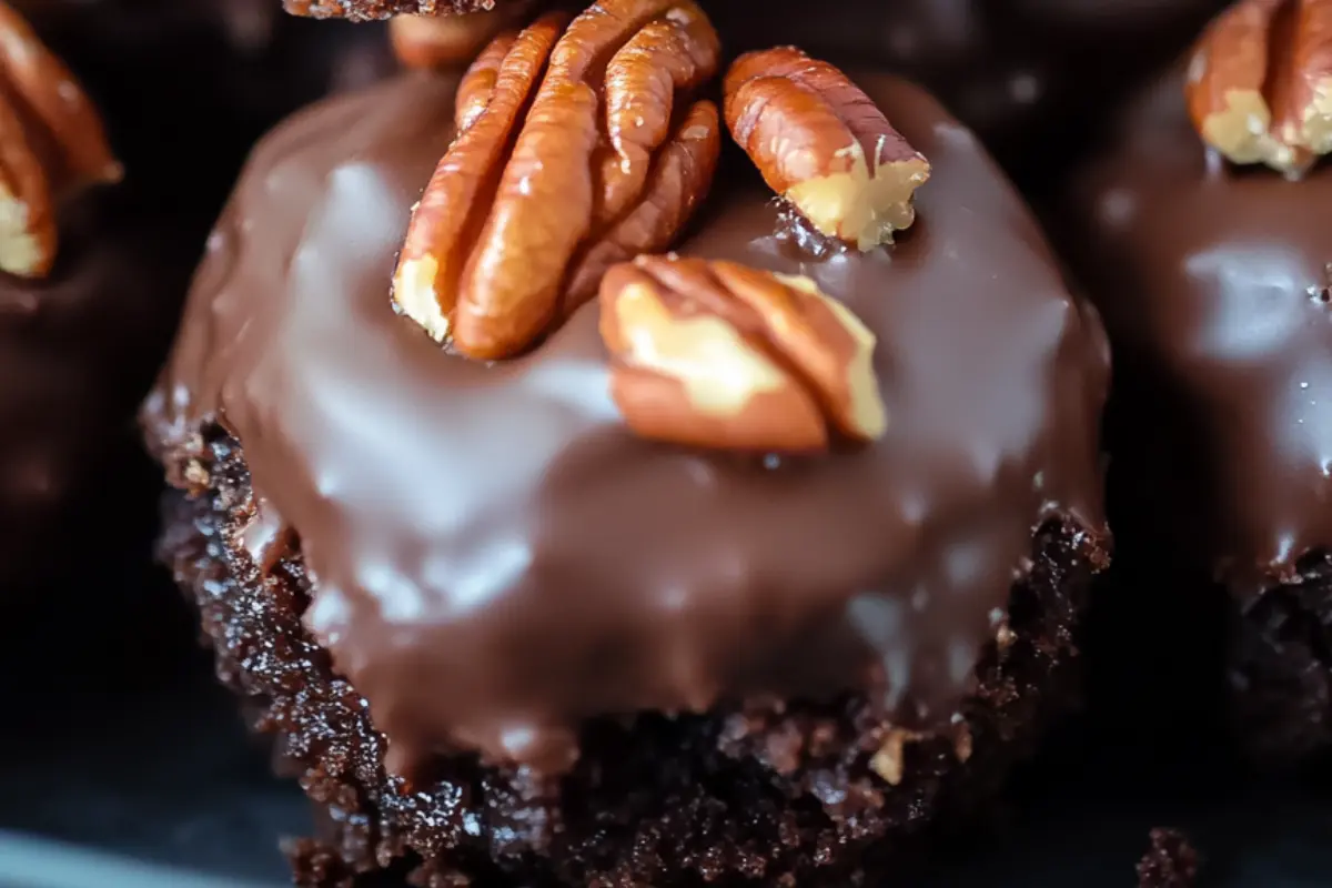 Bombas de brownie y pastel de nuez