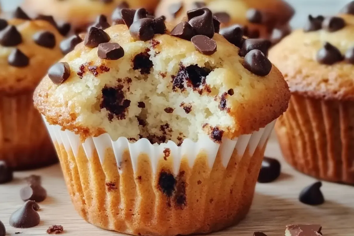 Muffin con yogur y chips de chocolate